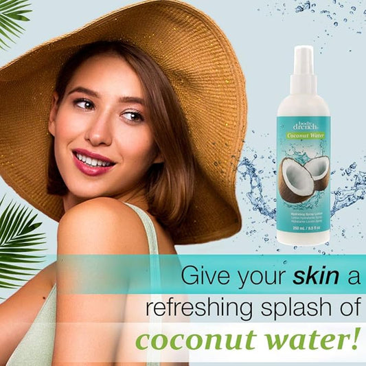 Body Drench Coconut Water Hydrating Spray Lotion for All Skin Types, 8.5 fl oz