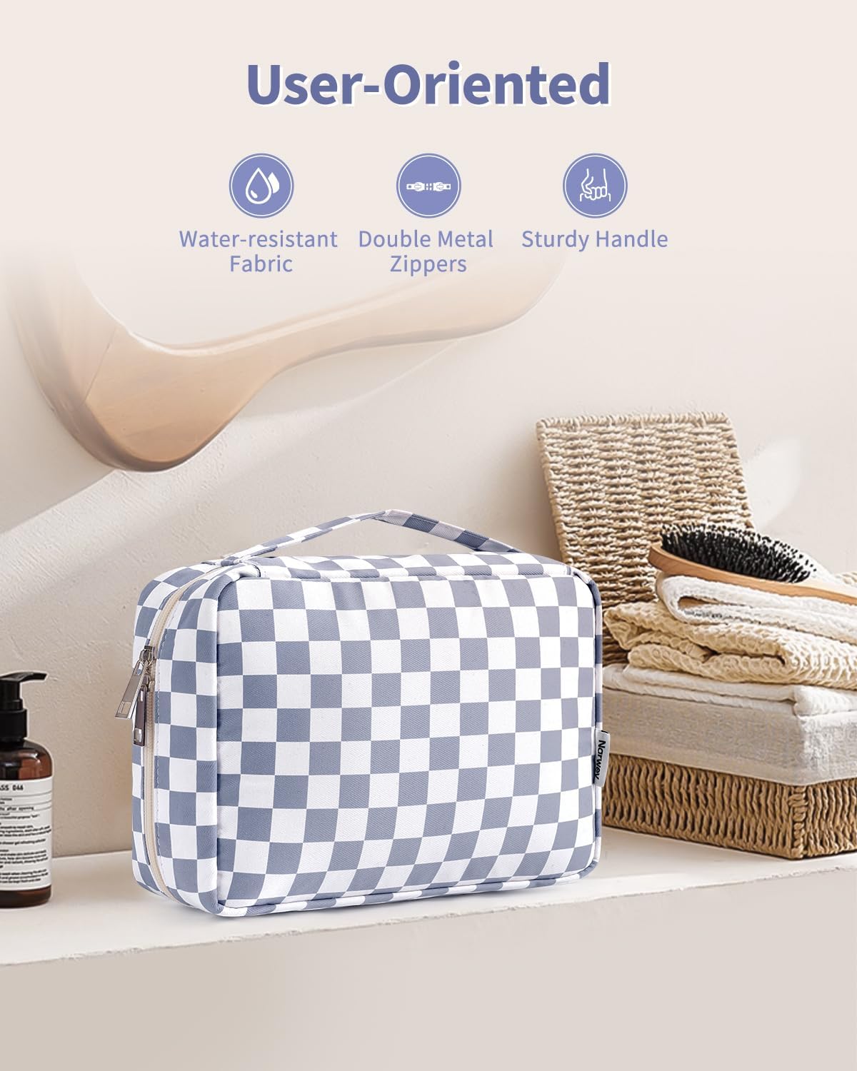 Narwey Small Hanging Travel Toiletry Bag for Women, Travel Bag for Toiletries, Makeup Bag Organizer Cosmetic Bags Make Up Bags for Girls