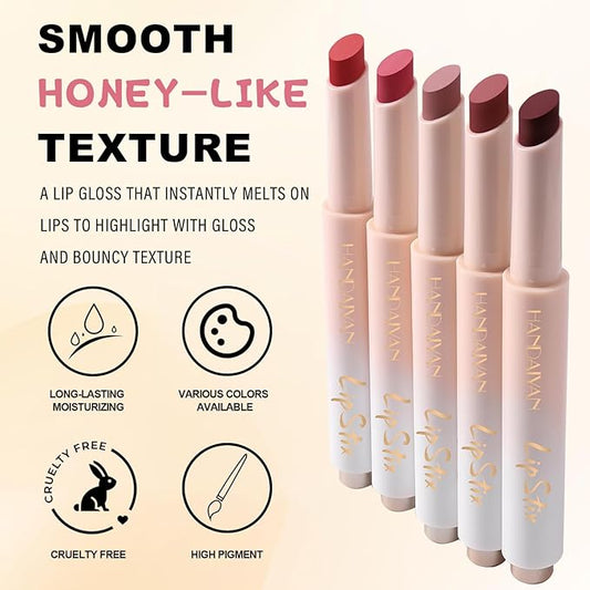 Lip Balm Click Slick, Honey Melting Lip Glow Oil, Moisturizing and Long-lasting Lip Plumper, Non Sticky Lipstick with Coconut Oil (05 Strawberry)