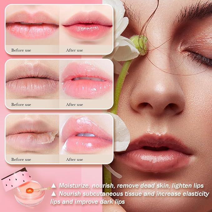 Apple Lime Lip Balm, Honey Strawberry Apple Watermelon Lip Mask, Vitamin E Lip Masks, Moisturizing Lip Sleeping Mask, Lip Balm With Stick, Lip Scrubs Exfoliator (Apple Lime)
