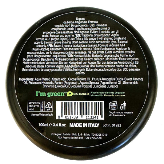 The Goodfellas’ Smile SOLO (Sandalwood & Mandarin Orange) Italian Shaving Soap – Semi-Soft Lathering Soap for Wet Shaving, Traditional Grooming & Use with a Shaving Brush