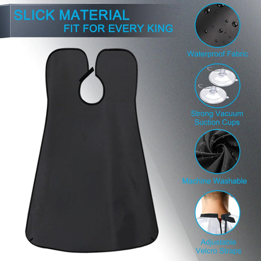 Beard Bib Apron Hair Catcher for Shaving Non-Stick Shave Cape Grooming Accessories Gifts for Men Husband Father