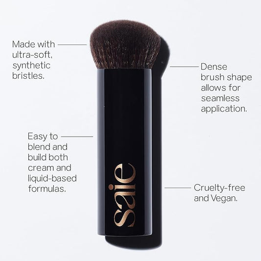 Saie The Big Liquid Foundation Brush - Soft, Multi-Use Makeup Brush for Buffing, Blending & Building - Made with Cruelty-Free, Synthetic Bristles & Creates a Seamless Finish (1 Count)