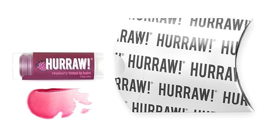 Hurraw! Raspberry Tinted Lip Balm: (Sheer Berry Tint) Organic, Certified Vegan, Cruelty and Gluten Free. Non-GMO, 100% Natural Ingredients. Bee, Shea, Soy and Palm Free. Made in USA