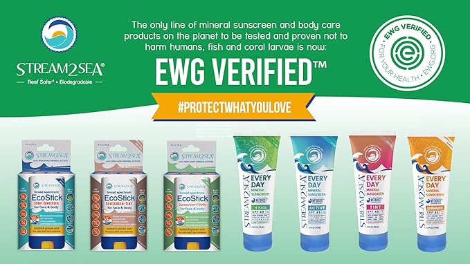 SPF 45 Every Day Active Mineral Sunscreen | 2.5 Fl Oz Biodegradable & Reef Safe Sunscreen for Face & Body | Non-Greasy, Lightweight & Sheer Mineral Protection Against UVA & UVB by Stream2Sea