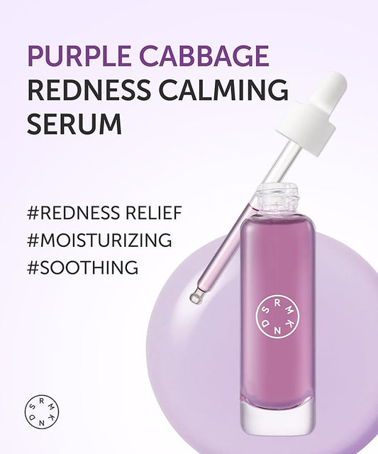 SERUMKIND Purple Cabbage Serum - Calming and Skin Recovery- Korean Face Skincare – Beta Glucan 100,000ppm – Soothing & Redness Relief - Vegan, Cruelty-Free – 1.01 fl.oz.