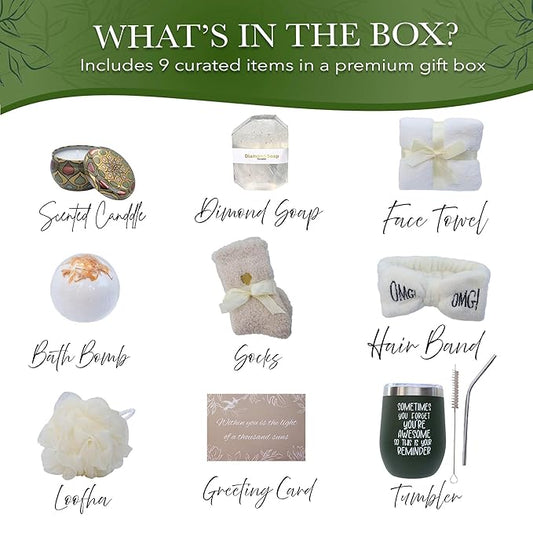 Spa Box Gift Set for Women, Spa Gift Baskets for Women, Self Care Gifts for Women, Get Well Soon Gift Baskets for Women, Spa Kit For Women, Care Package for Women, Gift Sets for Her, Sister, Mom.