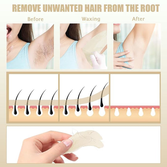 Waxing Kit - TIKESI Wax Warmer for Hair Removal, Hard Wax Kit with 14oz 5 Bags Hard Wax Beans for Full Body, Legs, Face, Eyebrows, Bikini, Brazilian Waxing Kit for Women Men