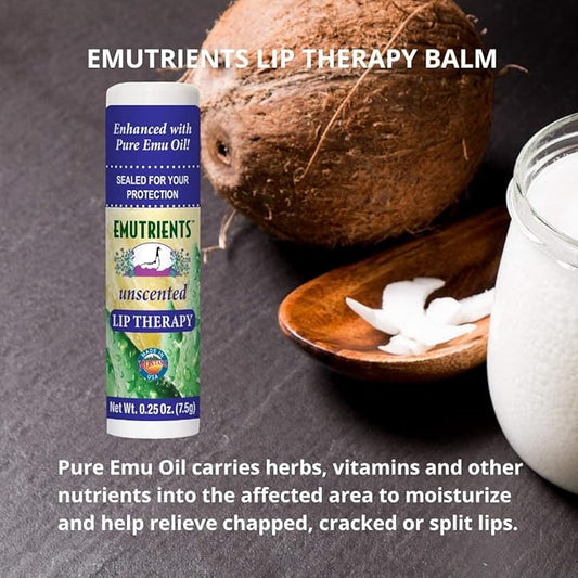 Montana Emu Ranch Natural Lip Balm 0.25 Ounce - Unscented - Made with Pure Emu Oil