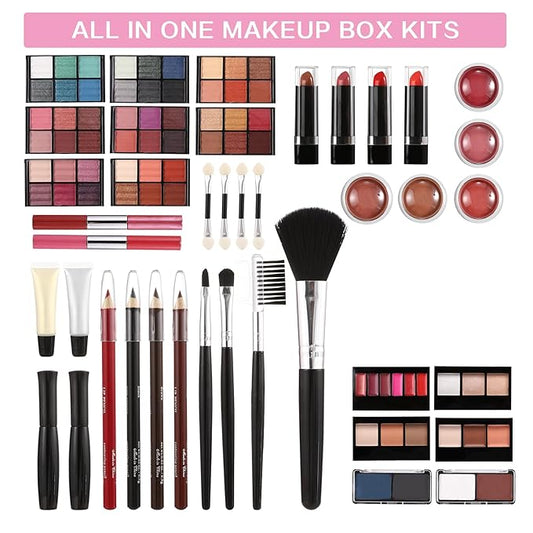 All in One Makeup Kit for Teens, 106 Pcs Professional Makeup Kit for Women Full Kit, Include Eyeshadow Palette, Lipstick Set, Concealer, Foundation, Lipgloss, Makeup Brush(Silver)