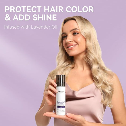 ALFHEIM Lavender Purple Leave-In Conditioner Spray Repairs Blonde & Gray Hair Strengthens Dry Damaged Strands Lightweight Non-Sticky Formula Paraben & Sulfate-Free for On-the-Go & Post-Color Care