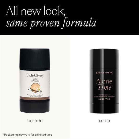 Each & Every Aluminum Free Deodorant for Men & Women, Cedar & Vanilla - All Natural Deodorant for Sensitive Skin, EWG Verified - Clean, Baking Soda Free, Plant-Based Fragrance - 2.5oz, 2 Pack