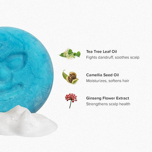 Maka Nature Low-Carbon Shampoo Bar | Korean K-Beauty Haircare with Natural Ingredients for Dry Scalp & Hair Types | Vegan, Eco-Friendly, pH balanced, 3.35oz (Tea Tree)