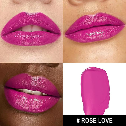 MAKI YIKA Moisture Purple Lipstick for Women Hydrate Lip Gloss for Dry Cracked Lips Weightless Glossy Lip Color Juicy Finish,MA068 Rose Love