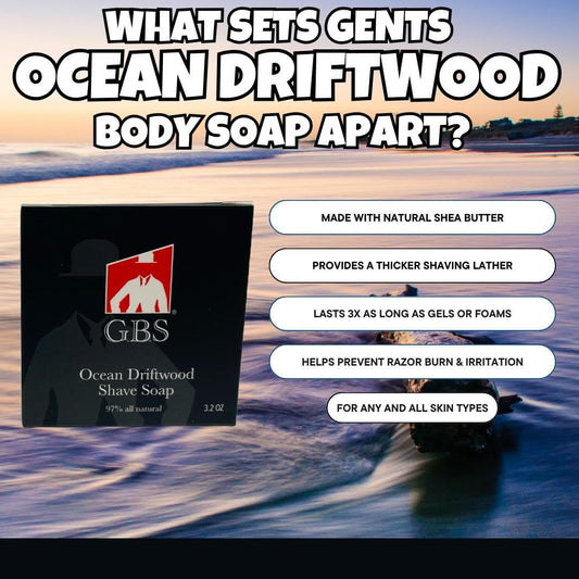 G.B.S 97% All Natural Shave Soap Set for Men, Ocean Driftwood Limited Edition Shaving Soap