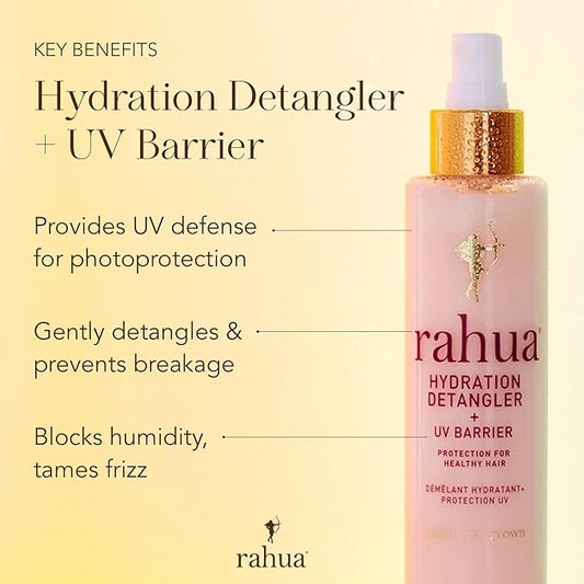Rahua Hydration Detangler Spray + UV Barrier, 6.5 Fl Oz, Detangling Leave in Hair Care Softens Hair, Smooths Frizz, Supports Breakage & Damage, Conditioning for Brushable Shiny Hair, All Hair Types