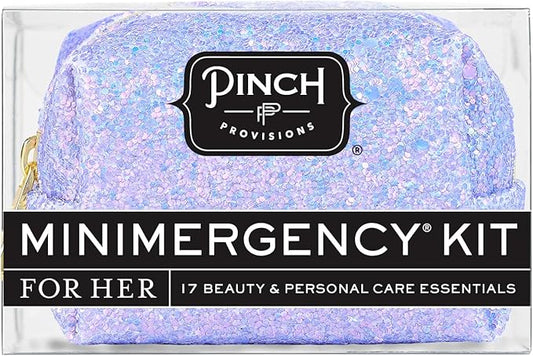 Pinch Provisions Purple Periwinkle Minimergency Kit, includes 17 Travel-Sized Cosmetic Essentials, Convenient for Purses, Emergency Beauty Accessories, Gifts for Holiday’s & Birthday’s