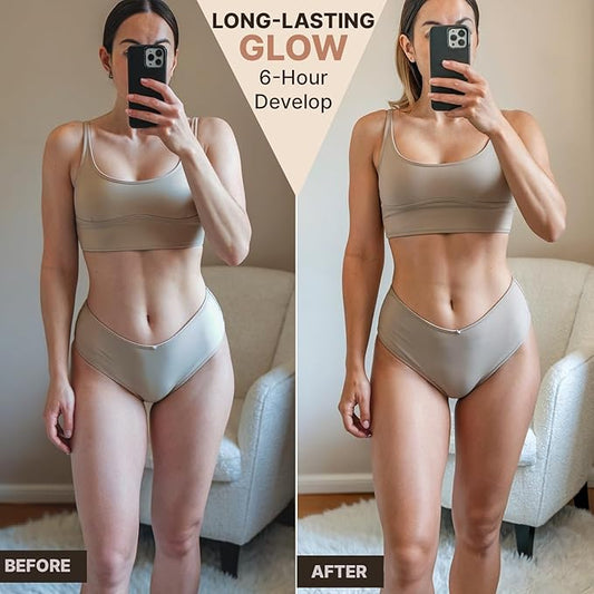 Self Tanner Mousse - USA Made with Natural & Organic Ingredients, Self Tanning Mousse for Fake Tan, Sunless Tanner for Pale Skin, Clear & Non Toxic Tanning Foam for Streak Free Finish, No Orange Color