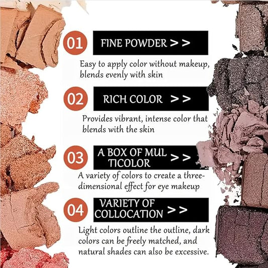 BestLand 12 Colors Makeup Smoky Eyeshadow Palette Natural Nude Matte Shimmer Glitter Pigment Eye Shadow Pallete Set Black Eye Shadow Halloween Make Up for Women (Color E Smokey)