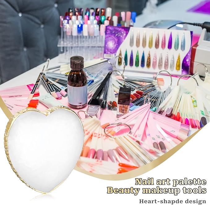 Resin Nail Art Palette Nail Mixing Palette Nail Art Painting Mixed Color Palettes Gold Edge Nail Holder Display Board Cosmetic Mixing Nail Art Palette Tools