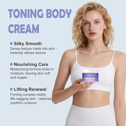Get Dreamy Overnight Toning Whip - Body Firming Cream for Women, 6.76 oz Sleep & Sculpt Night Cream, Reduces the Appearance of Body Skin Laxity for Mulated for All Skin Types (200ml)