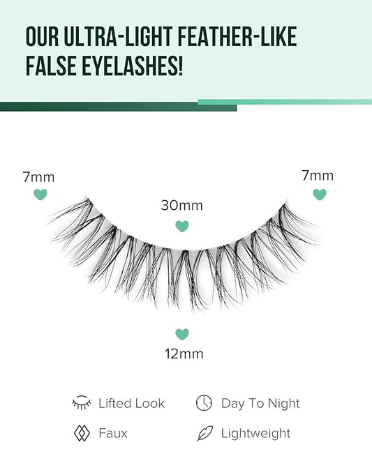 Mink Lashes Wispy False Eyelashes Short Fake Lashes Soft C Curl Eye Lashes Pack Natural Eyelashes Mink Eyelashes Fluffy Strip Lashes 7 Pairs