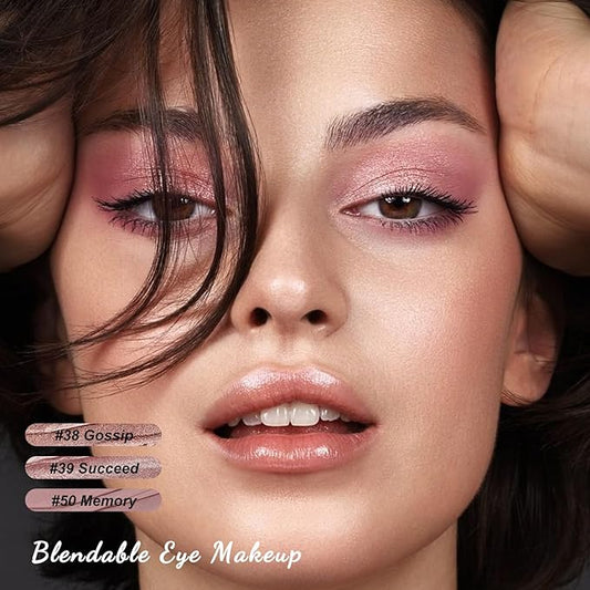 FOCALLURE 3PCS Cream Eyeshadow Stick Sets,Matte and Shimmer Eye Brightener, High Pigmented Crease-proof Pencil,Long Lasting Eye Shadow Highlighter Makeup,Rose Mirage