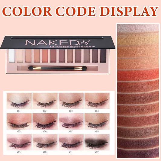 12 Color Naked Eyeshadow Palette,Matte Earth Color Eyeshadow,Natural Nude Eyeshadow Palette,Professional Waterproof and Smudge Proof Eye Shadow Palette Kit,Eye Makeup Set for Women(A)