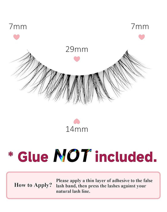 Natural Lashes False Lashes False Eyelashes Wispy Lashes Natural Eyelashes Wispy Eye Lashes Clear Band Lashes UP15