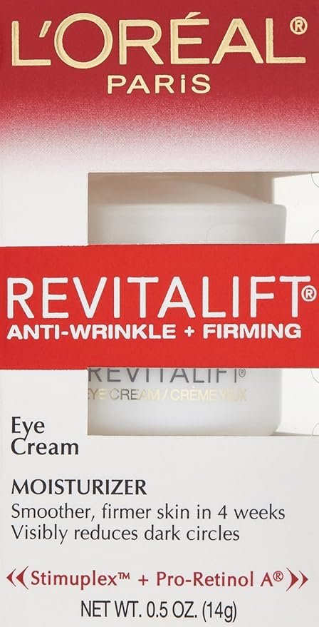 L'Oreal Paris RevitaLift Anti Wrinkle + Firming Eye Cream, 0.5 Ounce (Pack of 2)