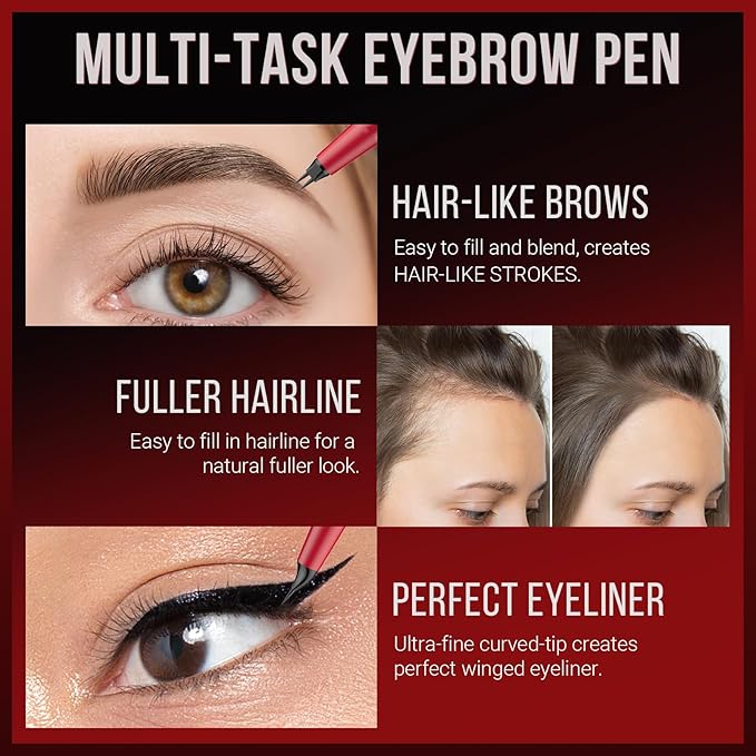 Vevivia Eyebrow Pencils for Women - Eyebrow Pen with Dual-Brush-Tip & Curved Tip for Natural Fuller-Looking Brows, Precise Hair-Like Strokes for All Brow Types, Last All-Day Brow Makeup, Blonde