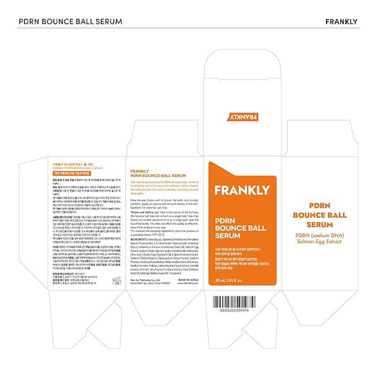 FRANKLY Salmon PDRN Bounce Ball Serum – PDRN Salmon DNA Serum for Plumping, Firming & Glass Skin | Glowing skin Booster | Lightweight, Non-Sticky Korean Skincare | 1.01 fl oz