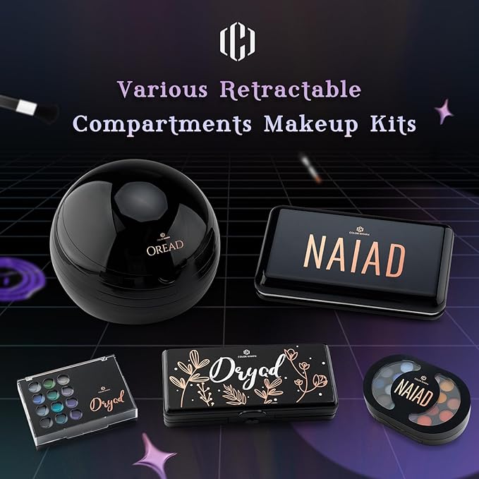 Color Nymph Makeup Kit For Teen Girls, Ball Case Full Kit Makeup Kit For Beginner Practice Professional Makeup Set with 60 colors eyeshadows, 11 colors lip glosses, Highlighter Bronzer Mascara etc