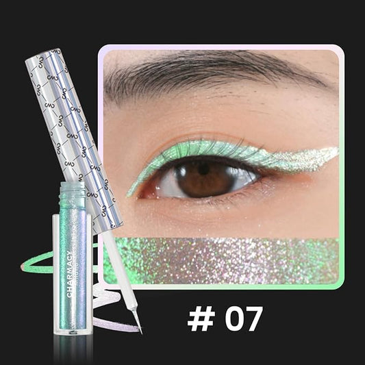 CHARMACY Chameleon Liquid Eyeliner, Liquid Glitter Eyeliner, Highly Pigmented, Metallic MultiColor Shifting waterproof Eyeliner, Ultra-Fine Tip, Longwearing, Smudge-proof (#307)