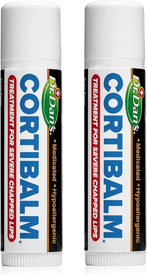 Dr. Dan's Cortibalm - 2 Pack - for Dry Cracked Lips - Healing Lip Balm for Severely Chapped Lips - Designed for Men, Women and Children