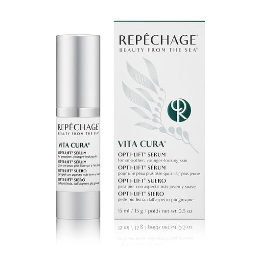 Repechage Vita Cura Opti-Lift Serum - Anti Aging Eye Contour Lifting Effect to Smooth Out Look of Wrinkles and Crow's Feet with Almond Protein, Seaweed Extracts, and Peptides, 15ml /0.5fl oz.