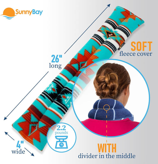 SunnyBay Microwave Heating Pad, Microwavable Moist Heated Neck and Shoulder Wrap, Versatile Weighted Beanbag Cold Pack or Warm Compress for Pain Relief, 26x4 Inches, Canyon