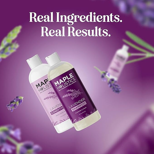 Aromatherapy Lavender Shampoo and Conditioner Set - Paraben and Sulfate Free Shampoo and Conditioner for Women with Chamomile Panthenol Jojoba Oil plus Cleansing and Calming Lavender Essential Oil