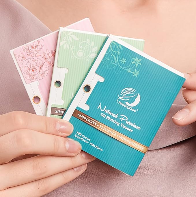 Oil Blotting Paper Sheets, 100 Counts, Natural Rose Facial Oil Absorbing Face Blotting Sheets - Take Only 1 Piece Each Time Design - No Waste and Easy to Carry in Pocket (Rosy - 1 Pack)