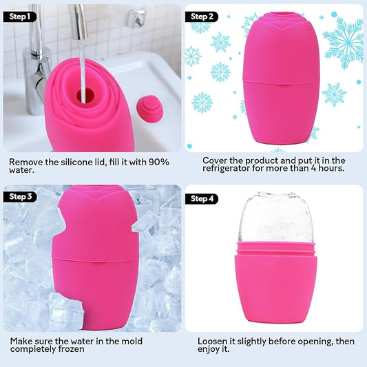 LATME Ice Cube Roller for Face Eyes,Reusable Silicone Ice Mold,Womens Gifts,Face Massager Roller Puffiness Migraine Pain Relief and Minor Injury