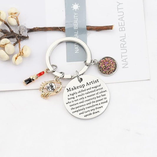 Makeup Artist Keychain Esthetician Gift Beauty Salon Jewelry for Woman Girl Beautician Gift for Makeup Lover