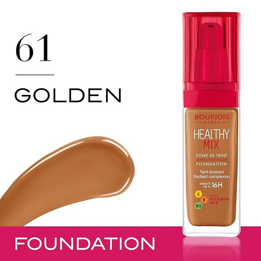 Bourjois Healthy Mix Anti-Fatigue Medium coverage Liquid Foundation 61 Golden, 30ml