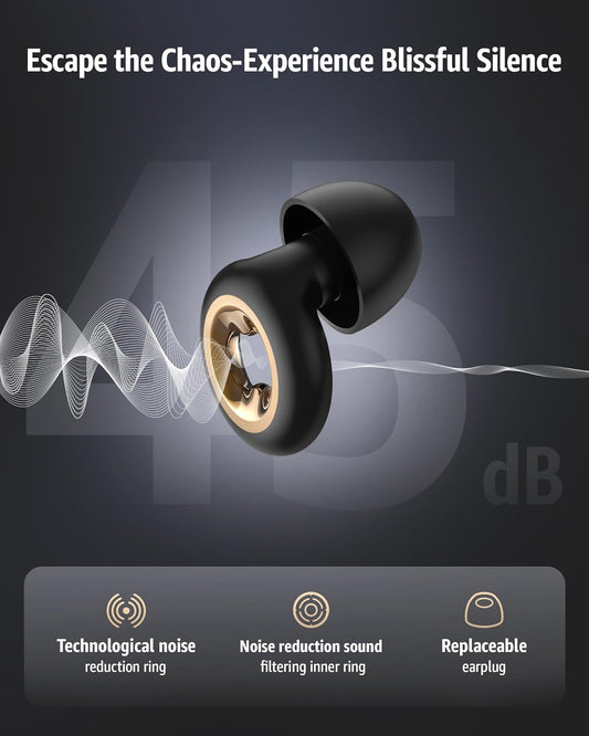 Ear Plugs for Sleeping 45DB Noise Cancelling: Ultra-Comfy Reusable Noise-Reducing Earplugs for Concerts & Travel & Snoring-Silicone Hearing Protection Earbuds with 8 Eartips