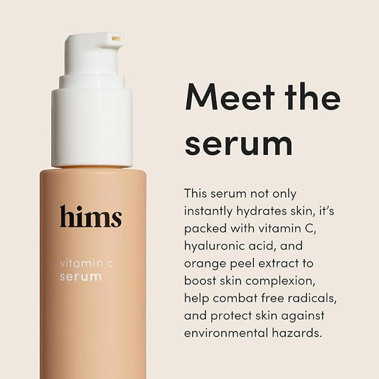hims Vitamin C Serum for Men - Brightens, Evens Skin Tone, Reduces Wrinkles - Highly Concentrated Anti-Aging Vitamin C Face Serum for Men - 1 fl oz