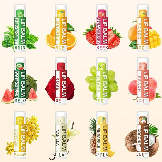 DMSKY 36 Pack Lip Balm, Natural Lip Balm Bulk with Vitamin E and Coconut Oil, Lip Care Product, Moisturizing Soothing Chapped Lips