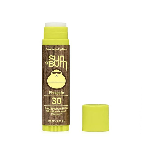 Sun Bum SPF 30 Sunscreen Lip Balm | Vegan and Cruelty Free Broad Spectrum UVA/UVB Lip Care with Aloe and Vitamin E for Moisturized Lips | Pineapple Flavor |.15 oz