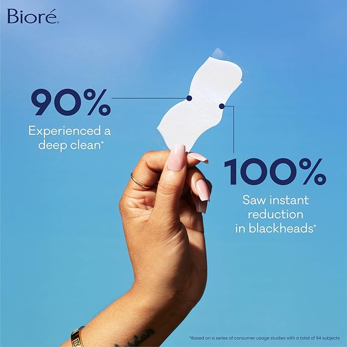 Bioré Original Blackhead Remover Strips, Deep Cleansing Nose Strips With Instant Pore Unclogging, Features C-Bond Technology, Oil-Free, Non-Comedogenic Use, 14 Count, Pack of 4