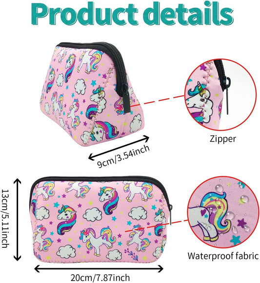 Cosmetic Bag Waterproof Neoprene Zipper Pouch Travel Portable Toiletry Makeup Bags Organizer Case for Women and Girls