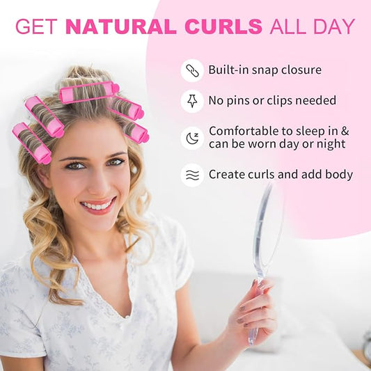 60 Pieces Foam Sponge Hair Rollers - Soft Sleeping Hair Curlers for Hair Styling (0.59inch, Pink)