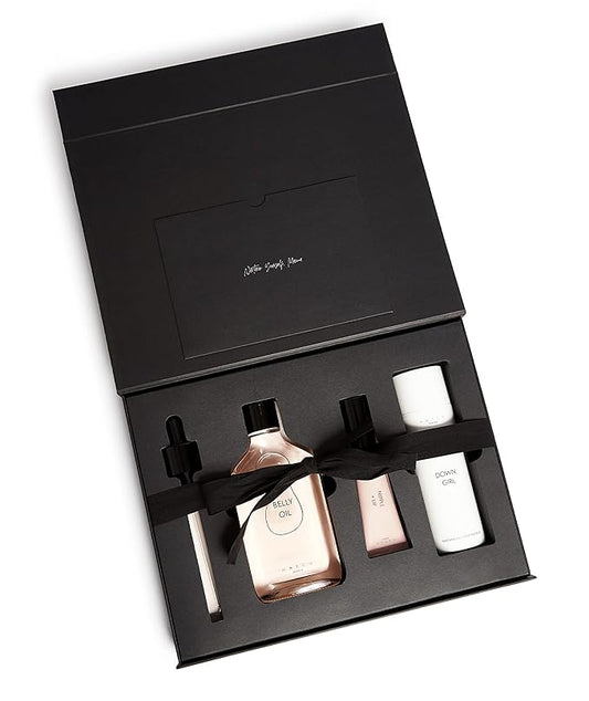 HATCH Mama Must Haves Kit - Belly Oil, Nipple + Lip Rescue Balm, and Down Girl Soothing Leg + Foot Relief - 3 Piece Set - Maternity Essentials